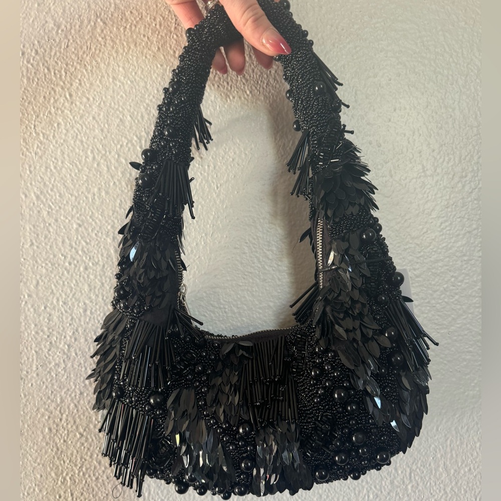 Beaded Black Zara Minibag